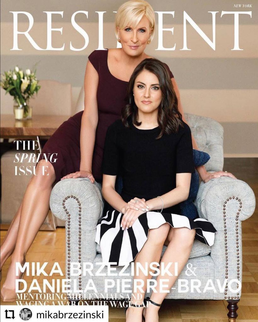 A Resident magazine spring issue cover with two women on an armchair.